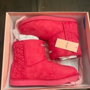 NIB Juicy Couture Women's Slip On Winter Boots hot pink sz 8